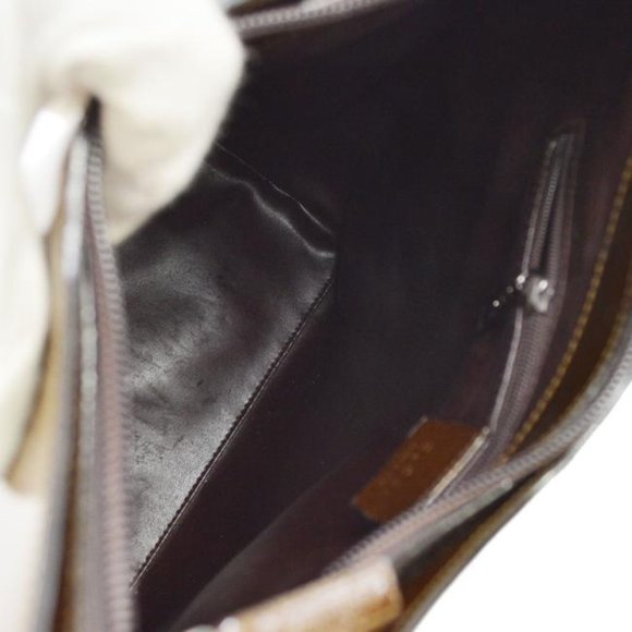 Gucci Vintage Brown Satchel Speckled And Glossy Leather With Bamboo - Picture 9 of 12